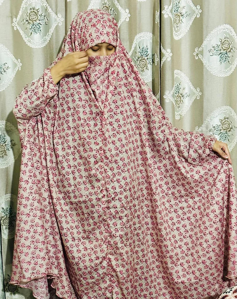 Printed Namaz Chaddar 1 With Sleeves And Niqab (Stitched)
