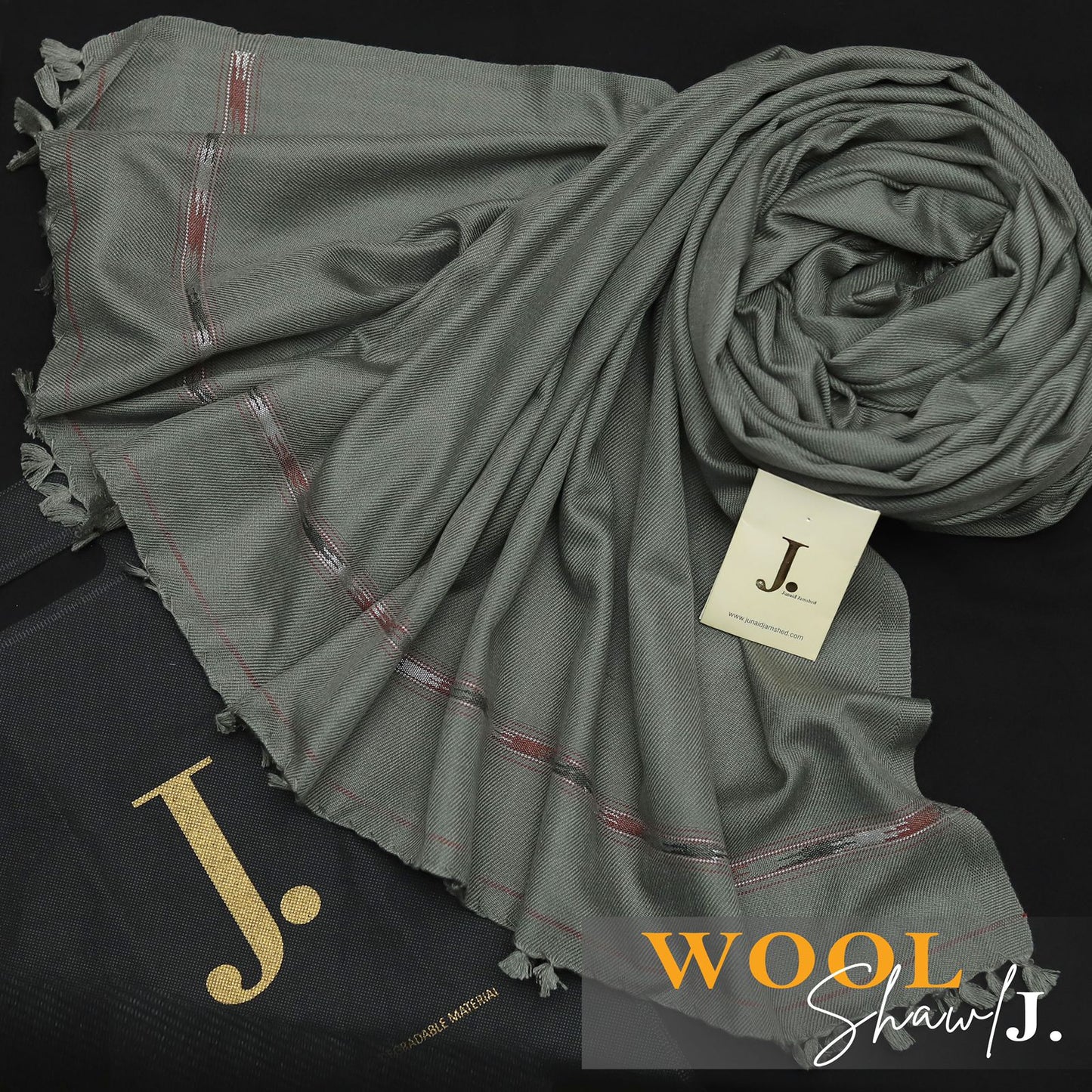 J. MENS SILVER GRAY PREMIUM SHAWL