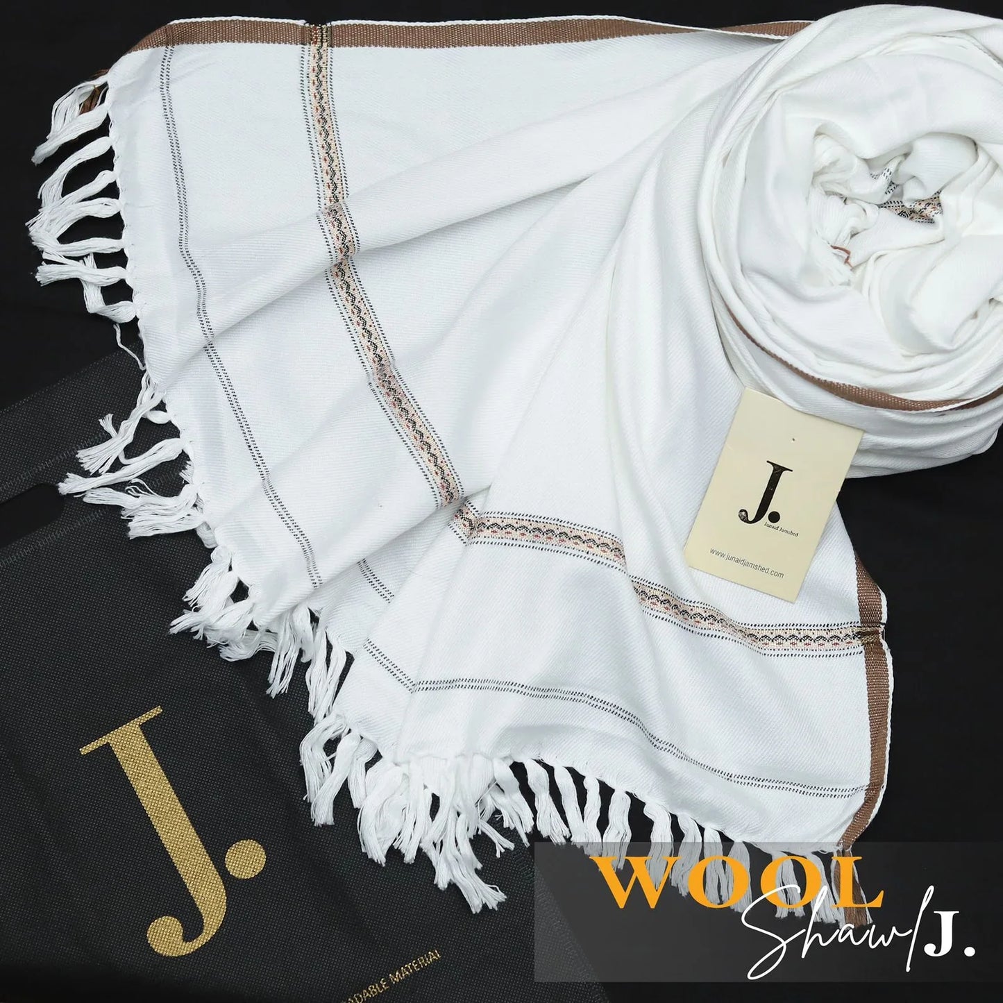J. MENS WHITE PREMIUM SHAWL