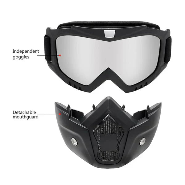 🏍️ Ultimate Biker Face Mask with Built-in Goggles 😎 | Stay Safe from Dust, Wind & Smog 💨