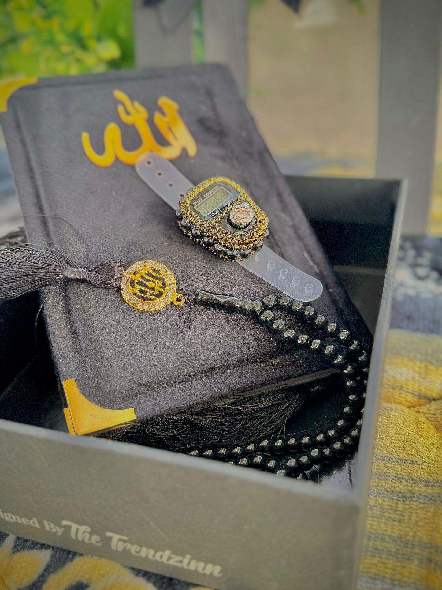 New Turkish Imported Holy Qur'an Set with Digital counter and Tasbeeh